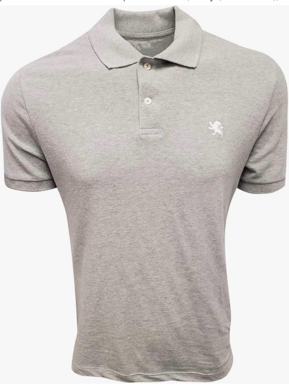 Express Light Gray Polo with Embroidered Crest